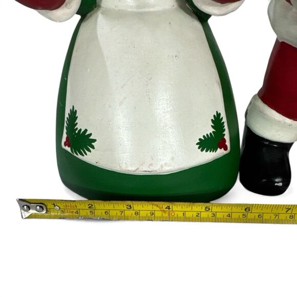 Vintage 60’s Jamar Mallory Ceramic Santa Mrs. Claus Figures Flat Tray Hands Set - Picture 11 of 11